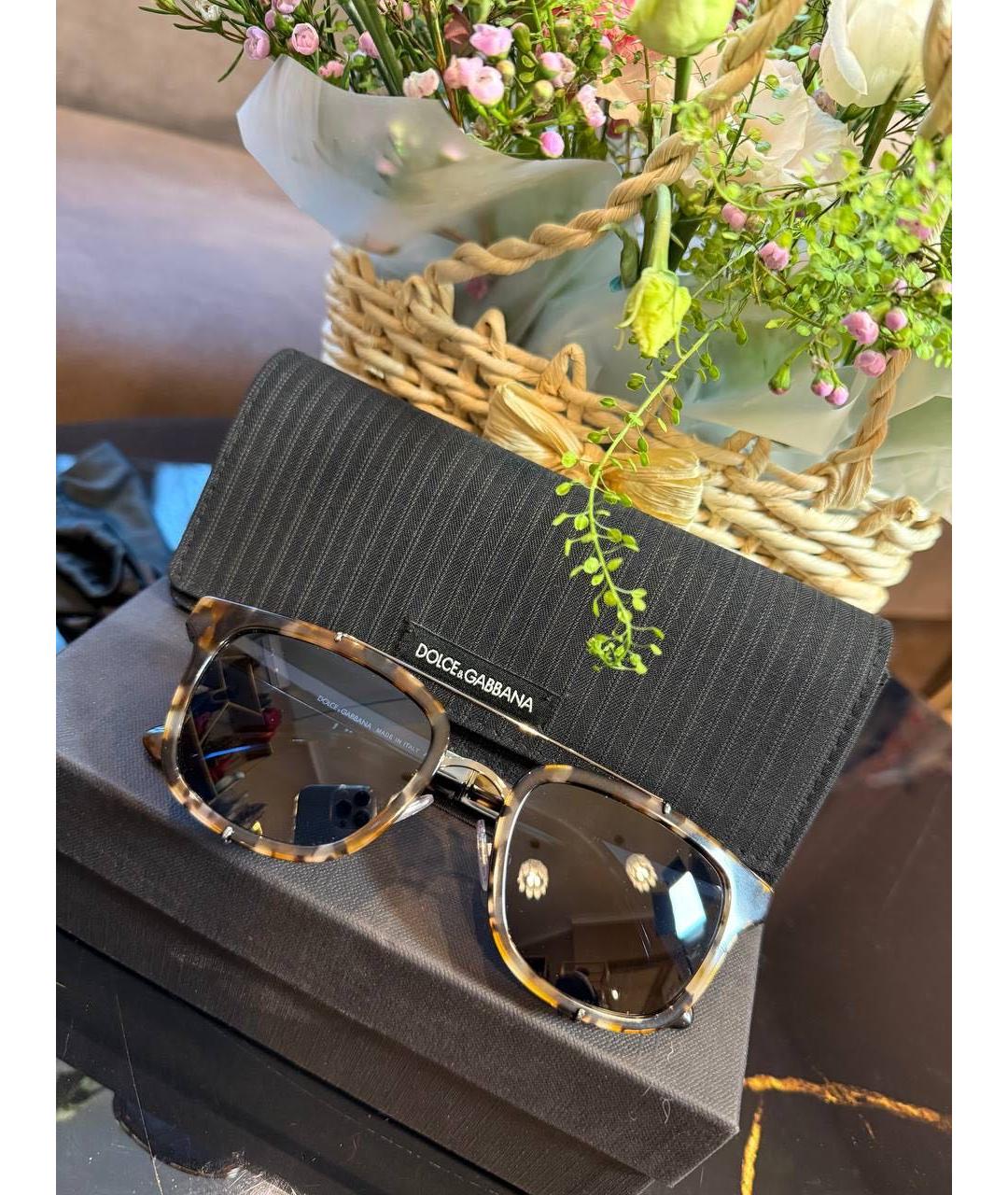 DOLCE&GABBANA Коричневые солнцезащитные очки, фото 8