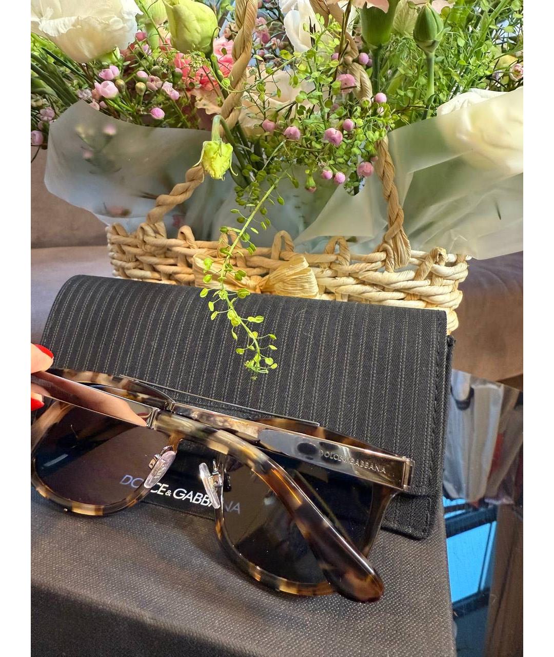 DOLCE&GABBANA Коричневые солнцезащитные очки, фото 4