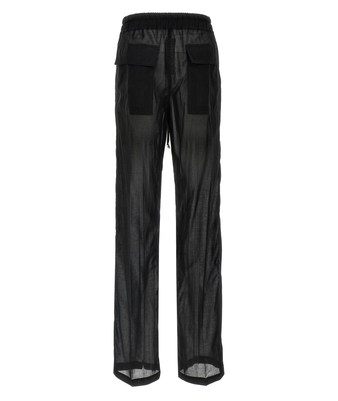 RICK OWENS Черные хлопковые брюки широкие, фото 4