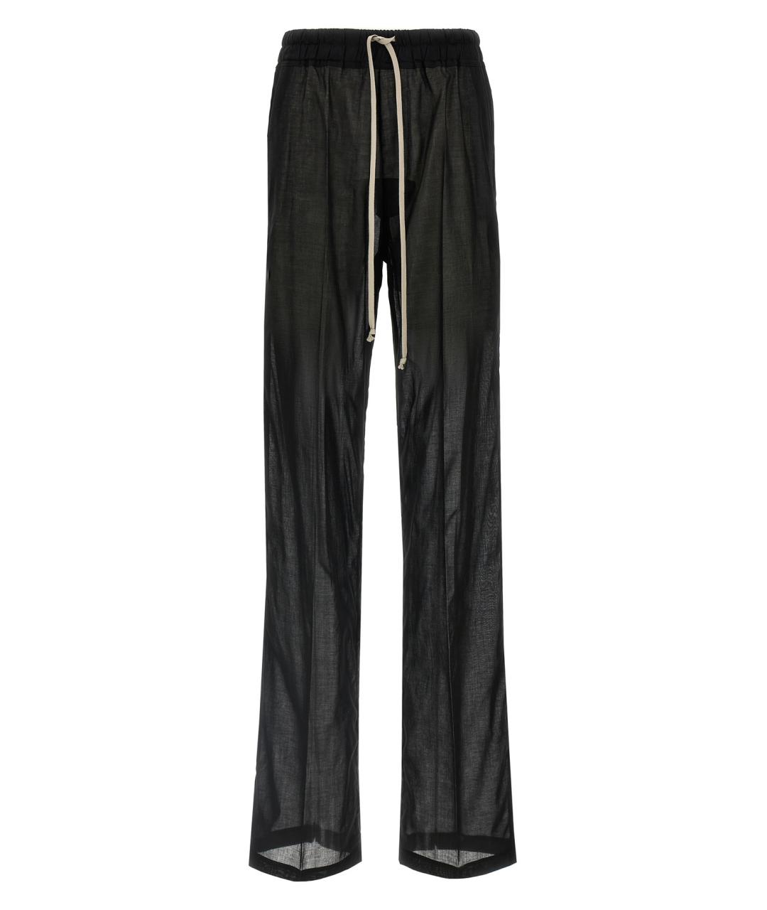 RICK OWENS Черные хлопковые брюки широкие, фото 1