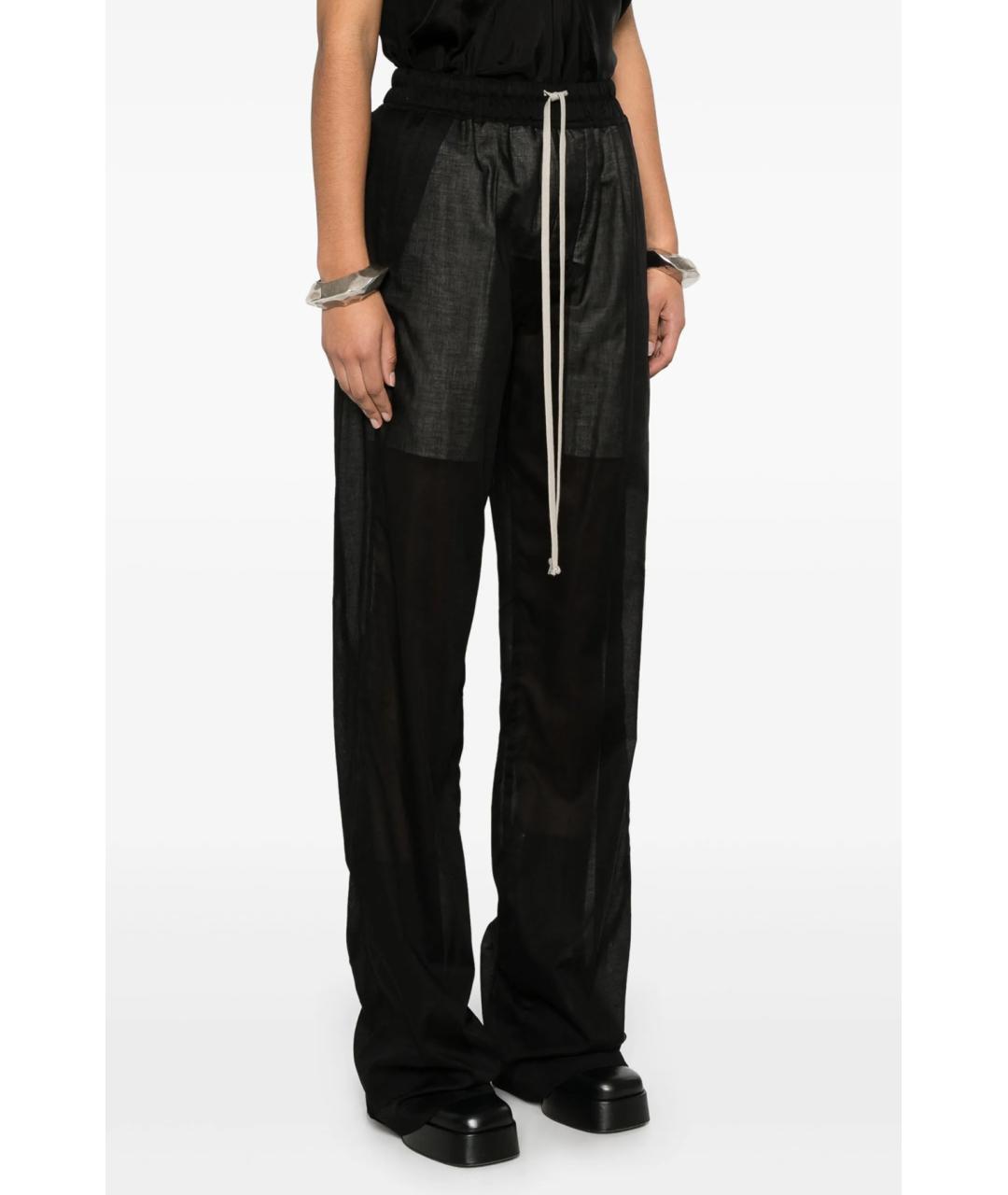 RICK OWENS Черные хлопковые брюки широкие, фото 2