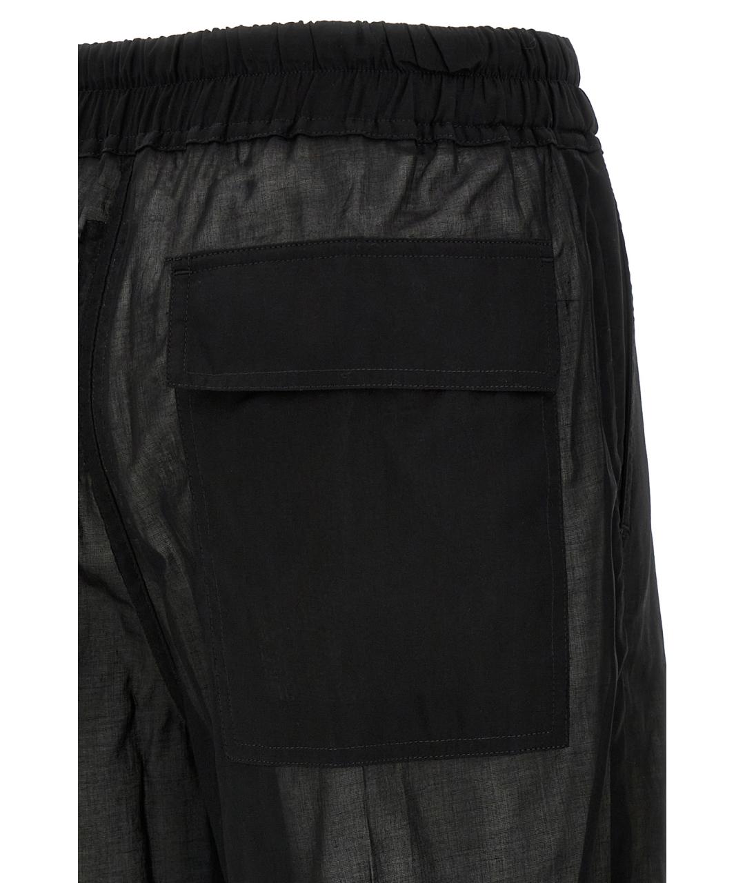 RICK OWENS Черные хлопковые брюки широкие, фото 5