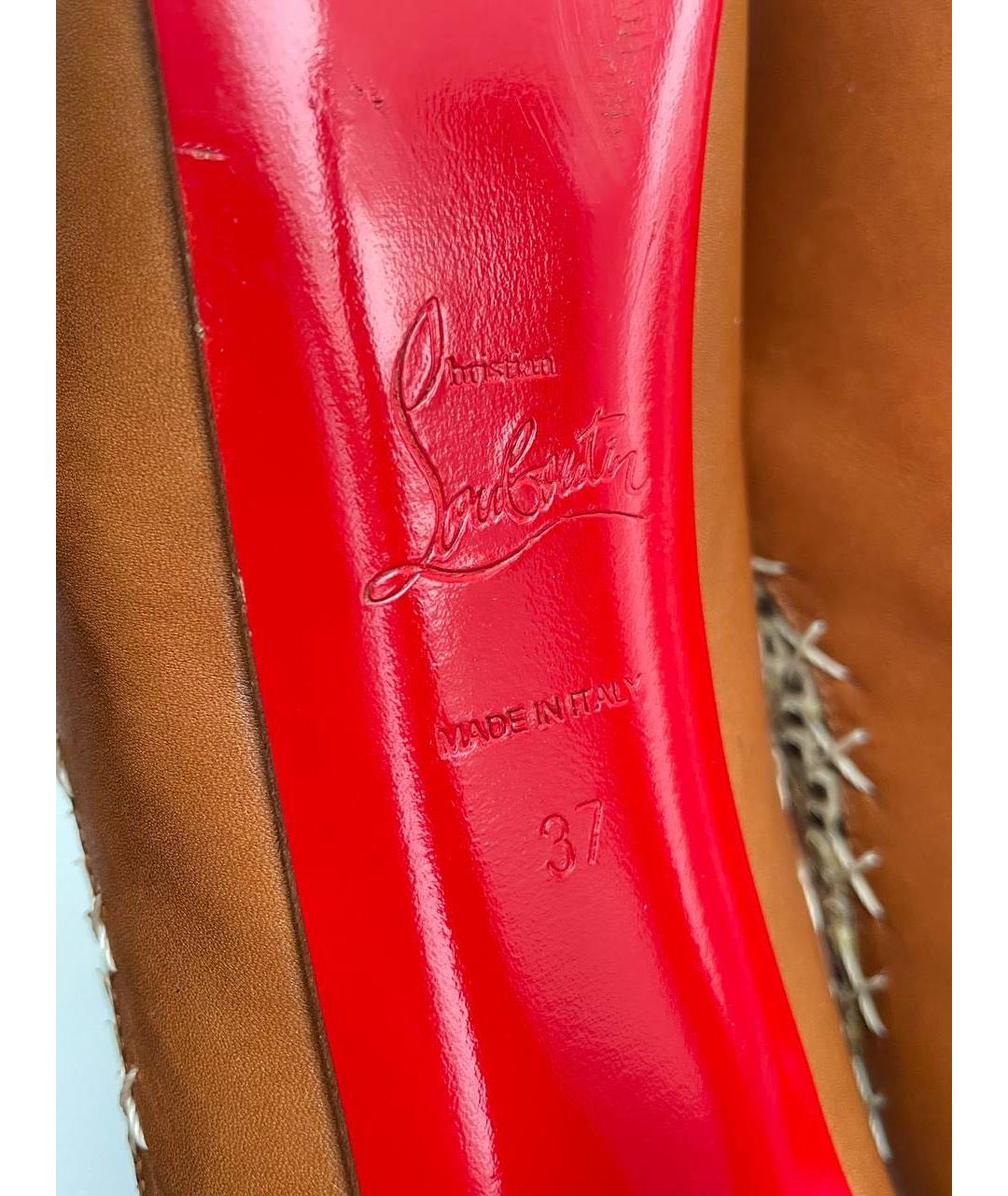 CHRISTIAN LOUBOUTIN Коричневые кожаные туфли, фото 5