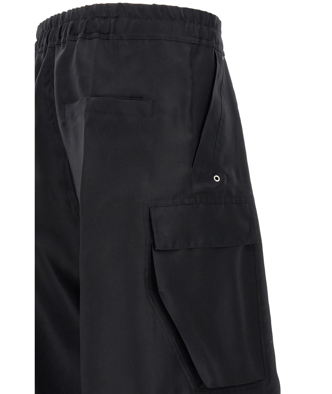 RICK OWENS Черные шелковые повседневные брюки, фото 5