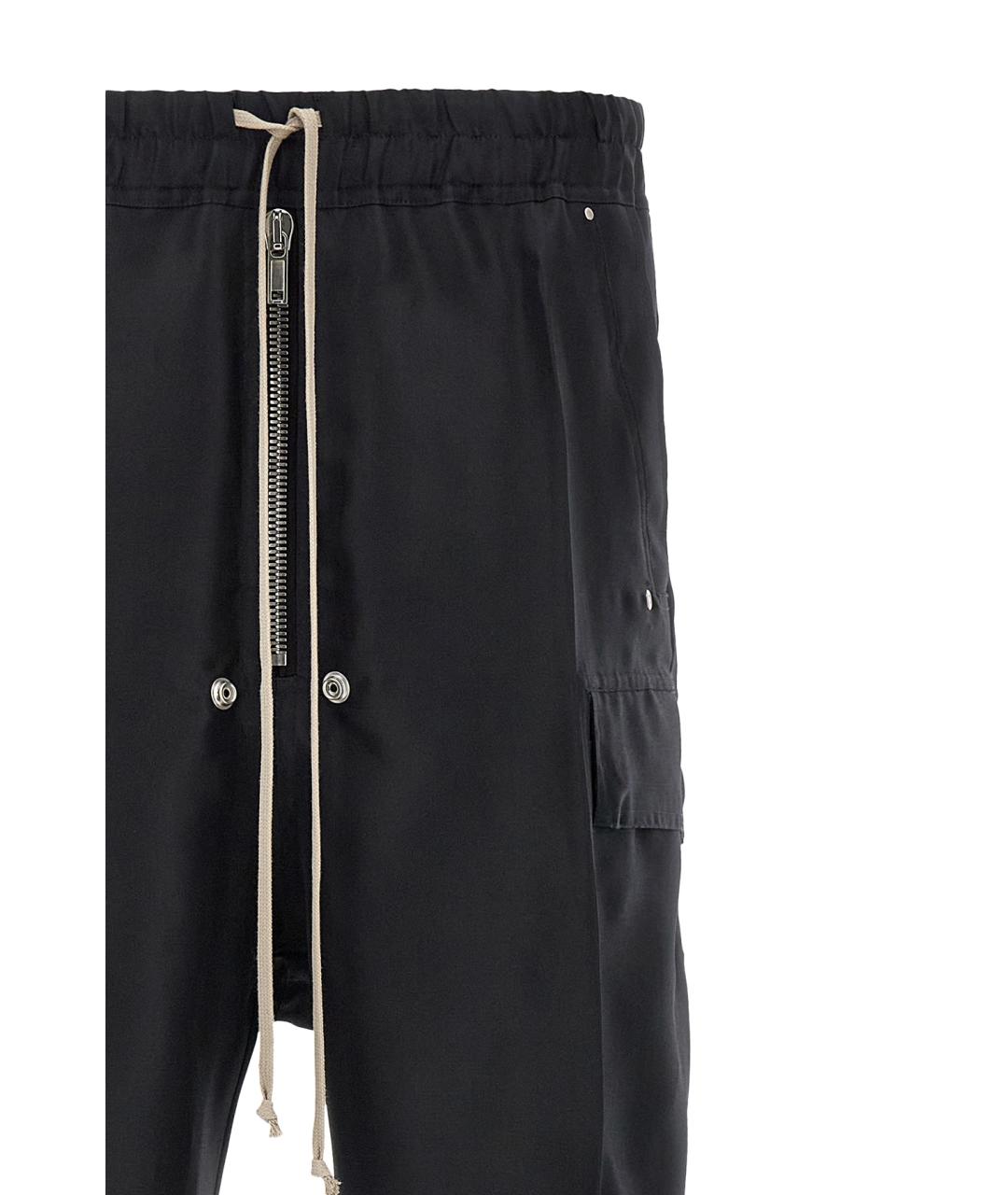 RICK OWENS Черные шелковые повседневные брюки, фото 3