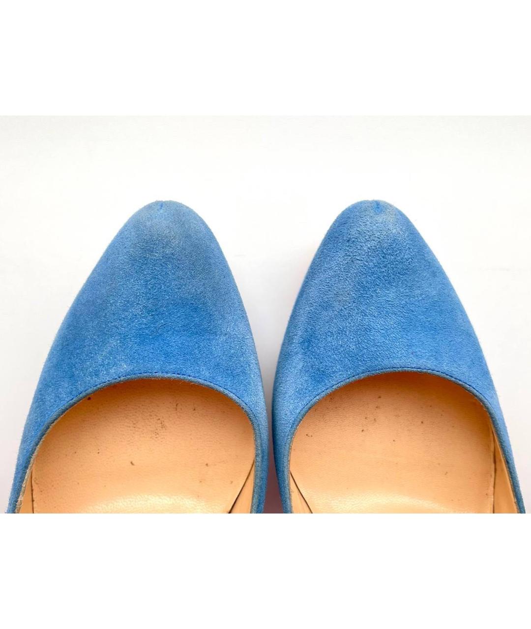 CHRISTIAN LOUBOUTIN Голубые замшевые туфли, фото 5