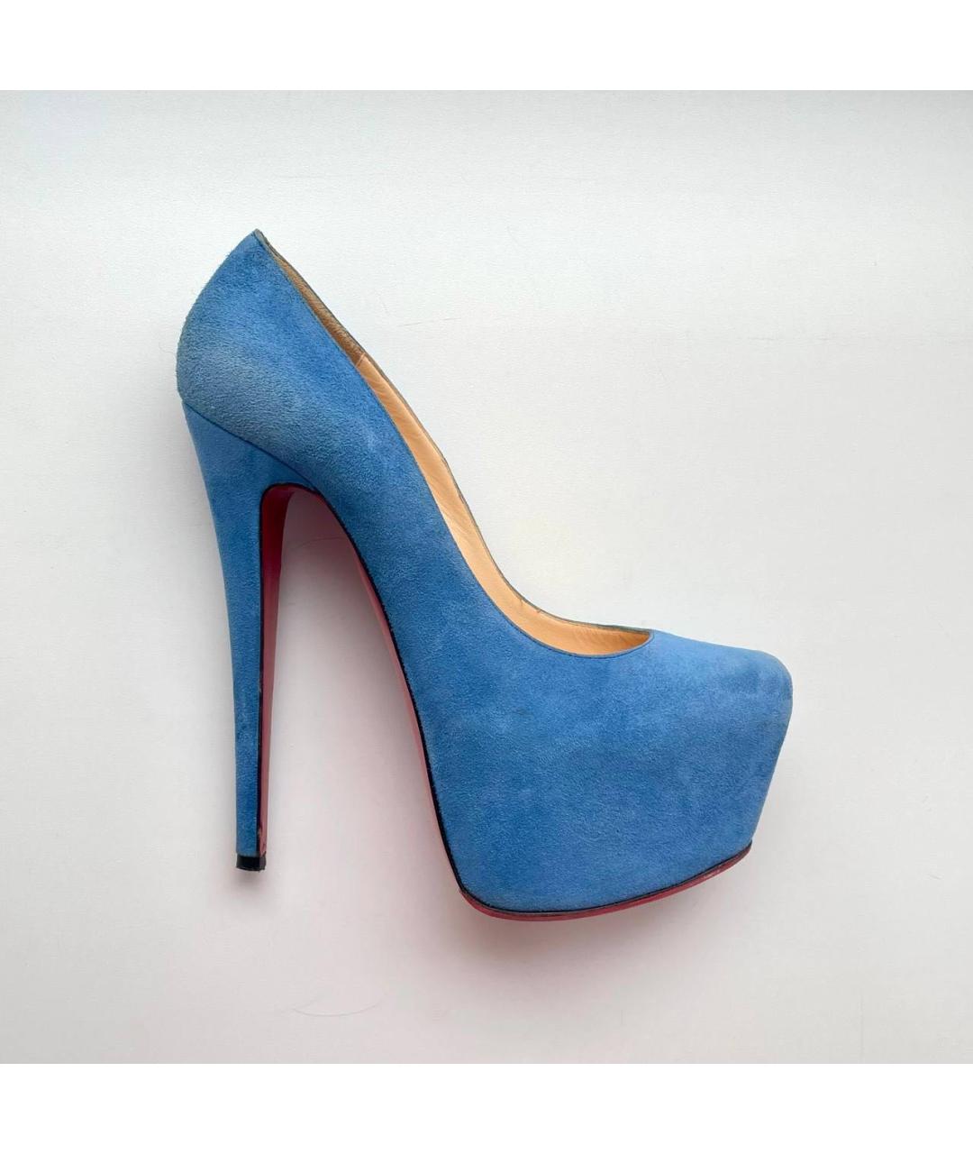 CHRISTIAN LOUBOUTIN Голубые замшевые туфли, фото 9
