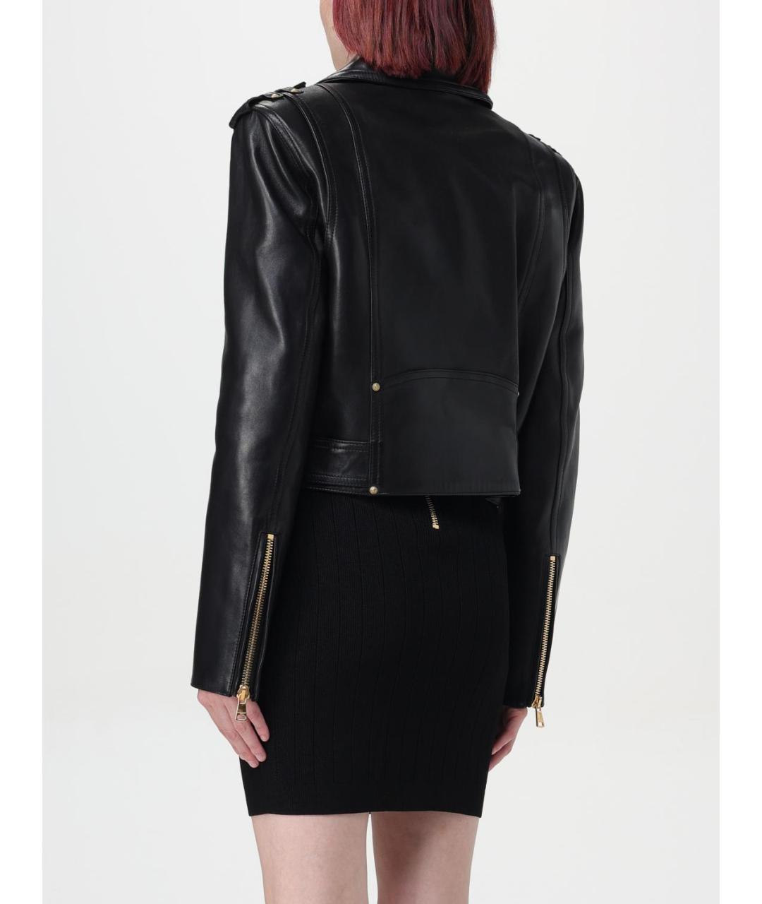 BALMAIN Черная кожаная куртка, фото 4