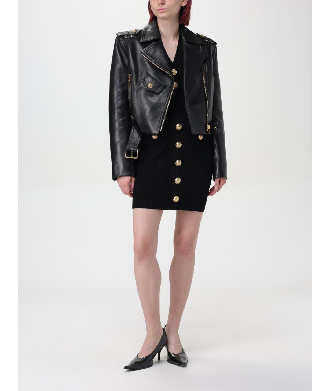 BALMAIN Черная кожаная куртка, фото 3