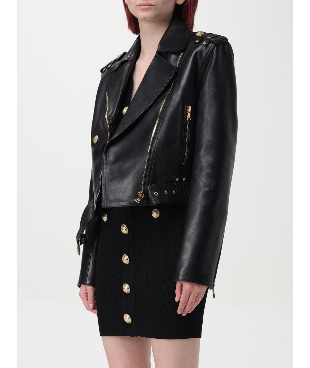 BALMAIN Черная кожаная куртка, фото 5
