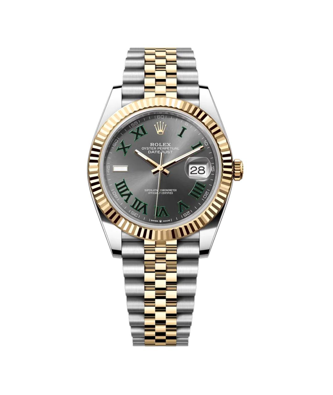 ROLEX Серые часы из желтого золота, фото 1