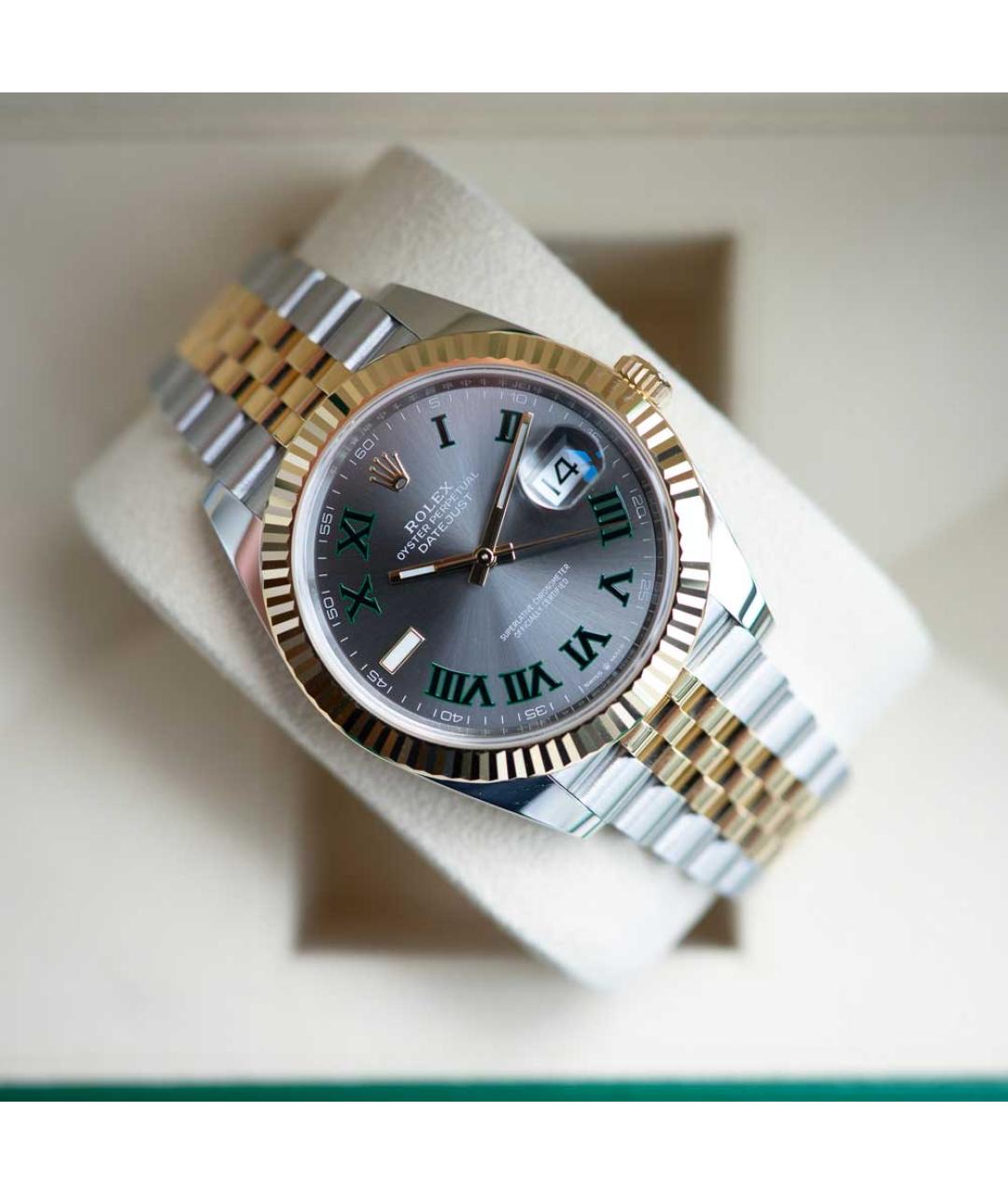 ROLEX Серые часы из желтого золота, фото 2
