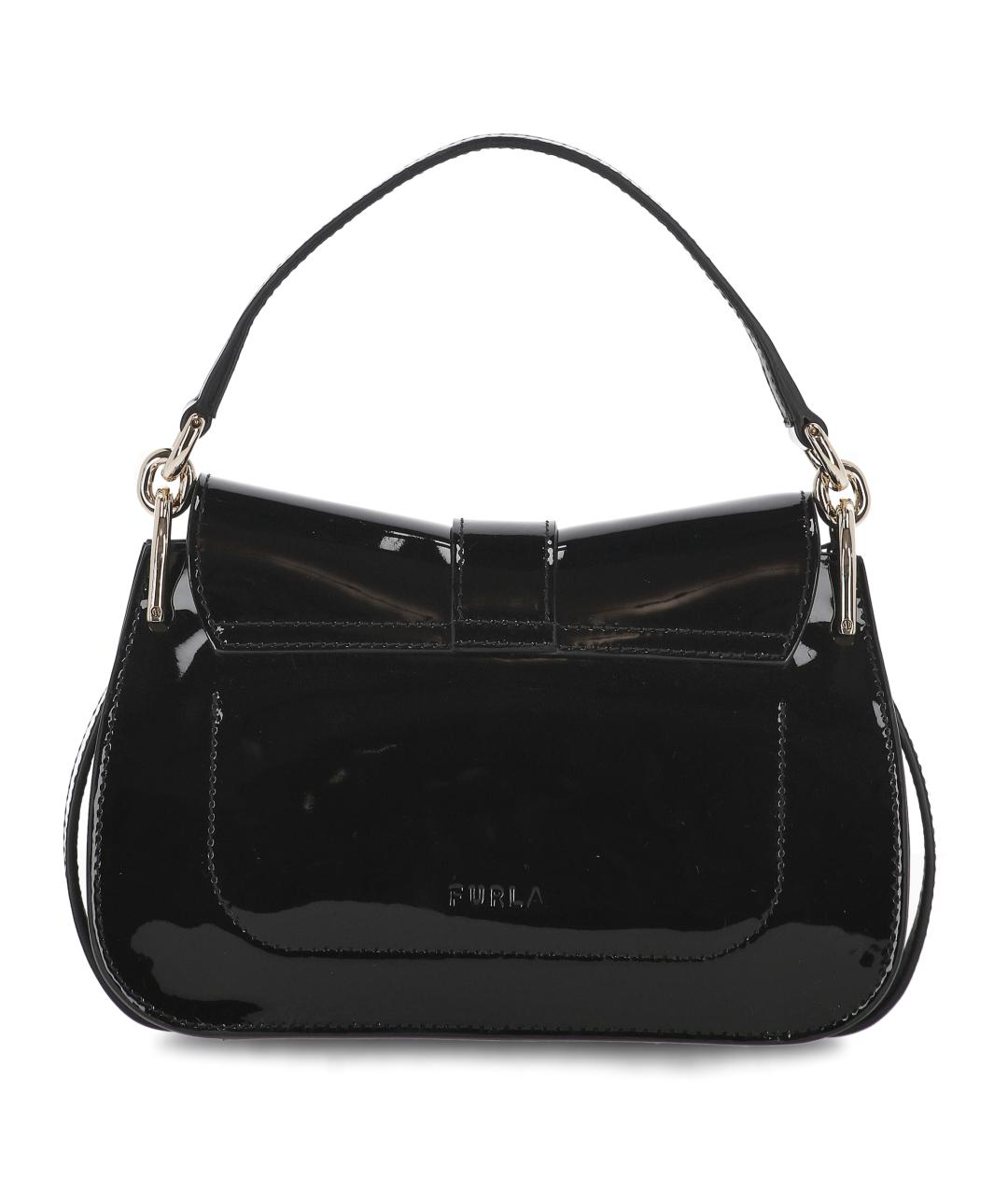 FURLA Черная кожаная сумка с короткими ручками, фото 3