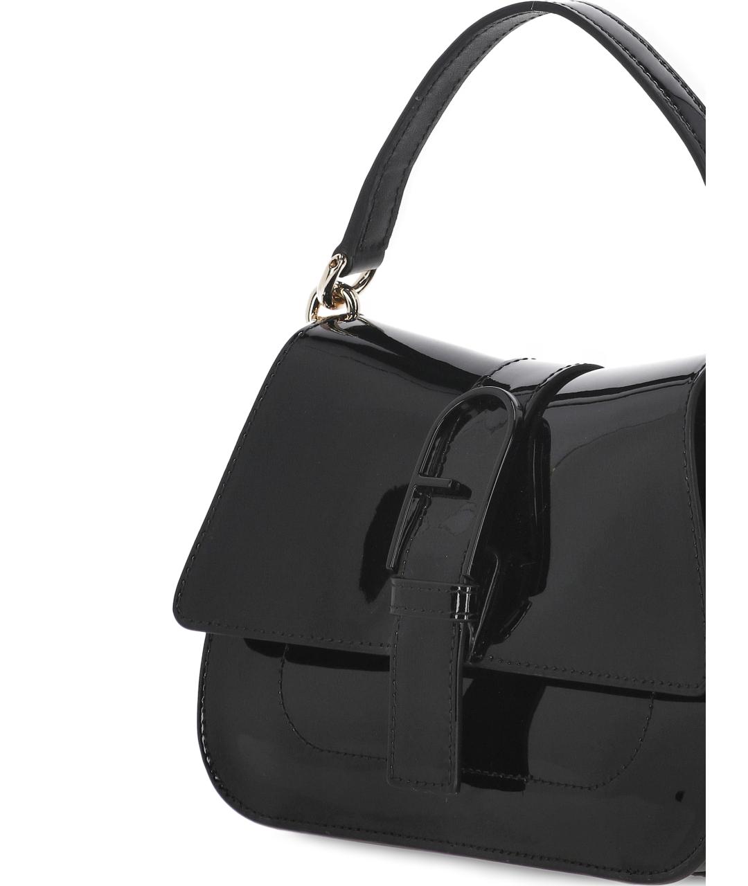 FURLA Черная кожаная сумка с короткими ручками, фото 4