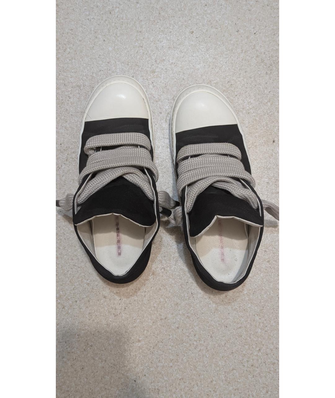 RICK OWENS DRKSHDW Черные текстильные низкие кроссовки / кеды, фото 4