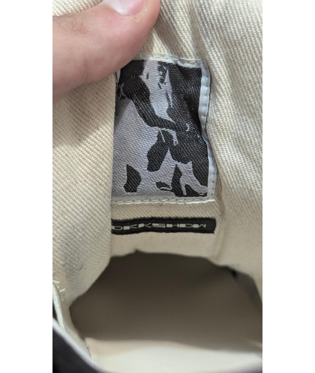RICK OWENS DRKSHDW Черные текстильные низкие кроссовки / кеды, фото 7