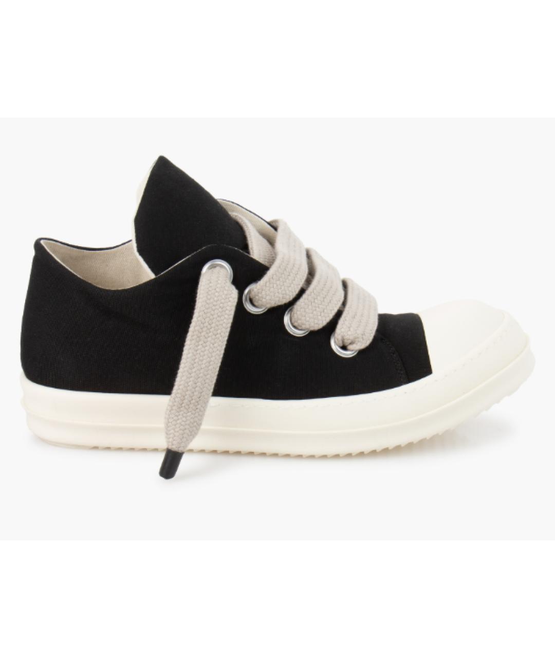 RICK OWENS DRKSHDW Черные текстильные низкие кроссовки / кеды, фото 9