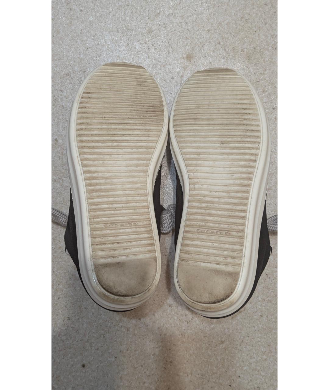 RICK OWENS DRKSHDW Черные текстильные низкие кроссовки / кеды, фото 6