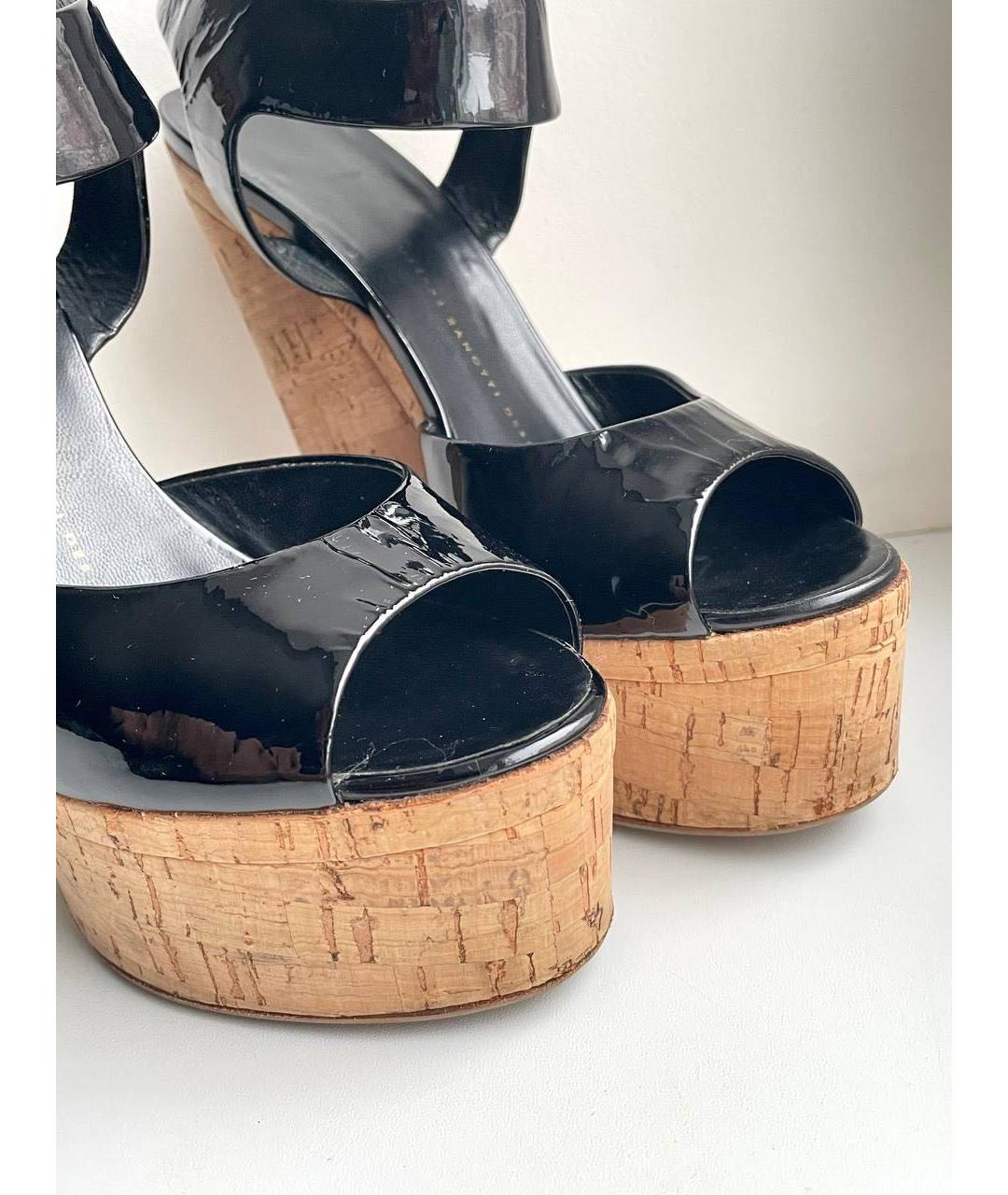 GIUSEPPE ZANOTTI DESIGN Черные босоножки из лакированной кожи, фото 7