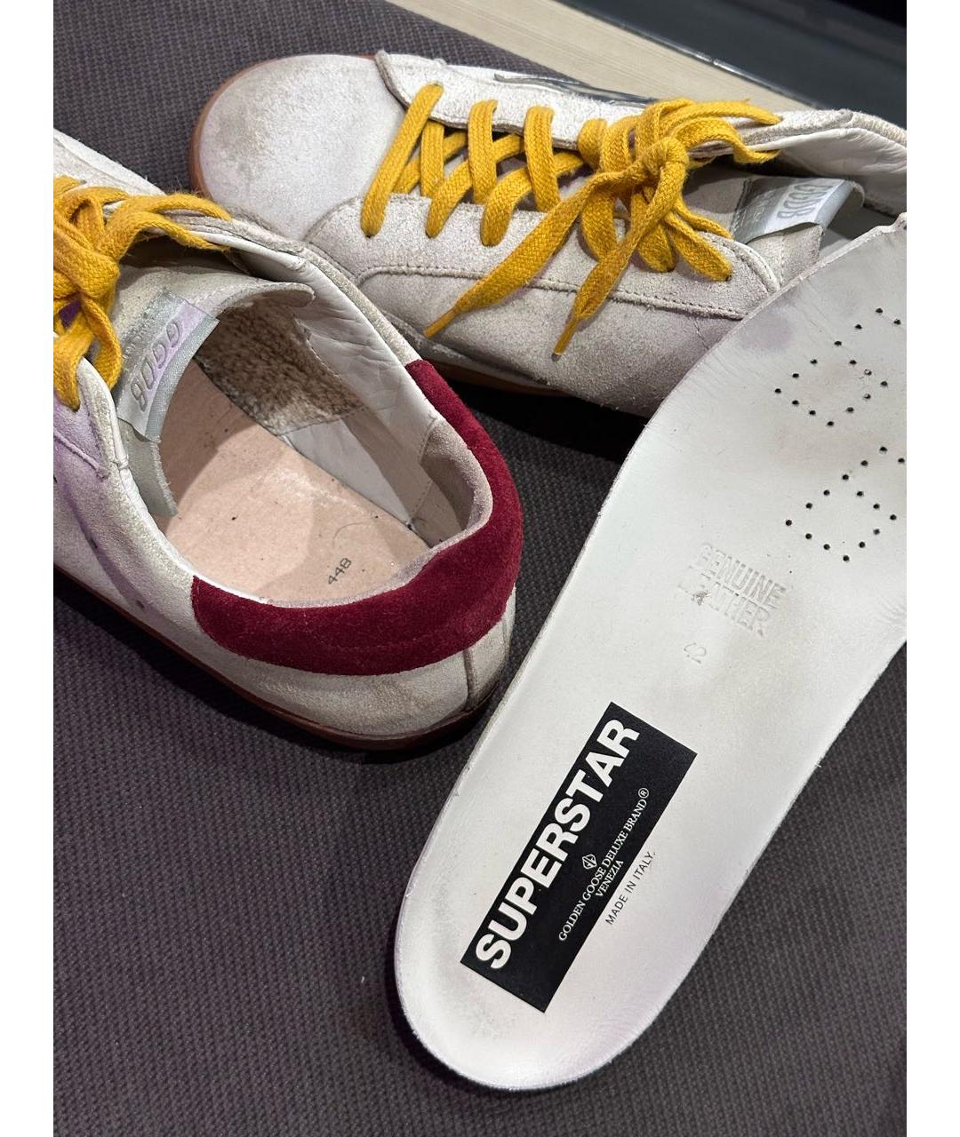 GOLDEN GOOSE DELUXE BRAND Белые низкие кроссовки / кеды из искусственной кожи, фото 8