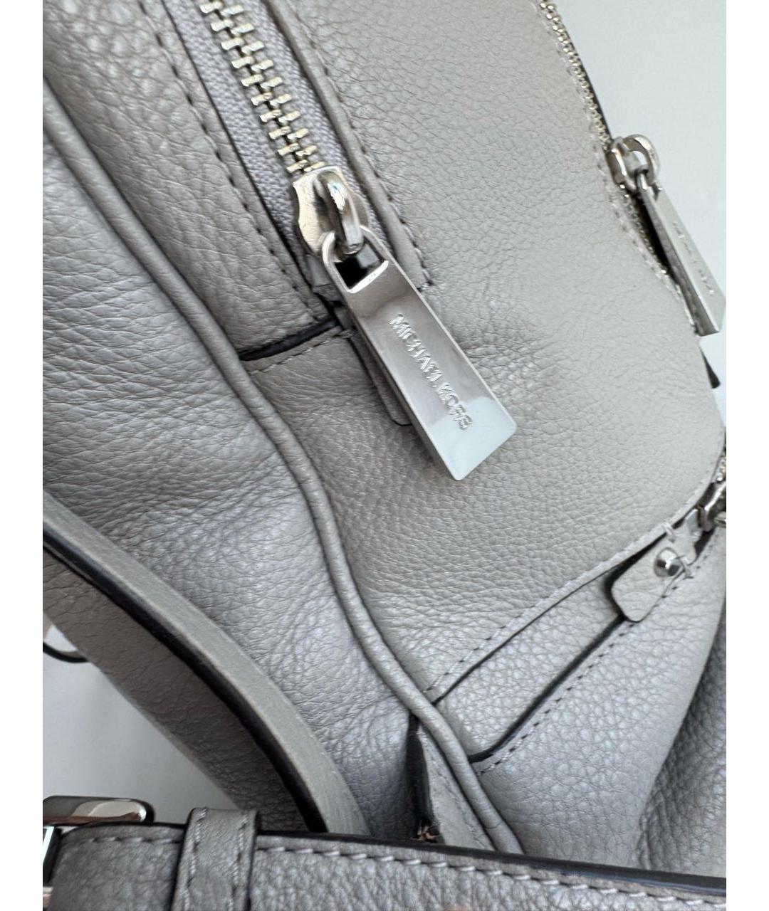 MICHAEL KORS Серый кожаный рюкзак, фото 8