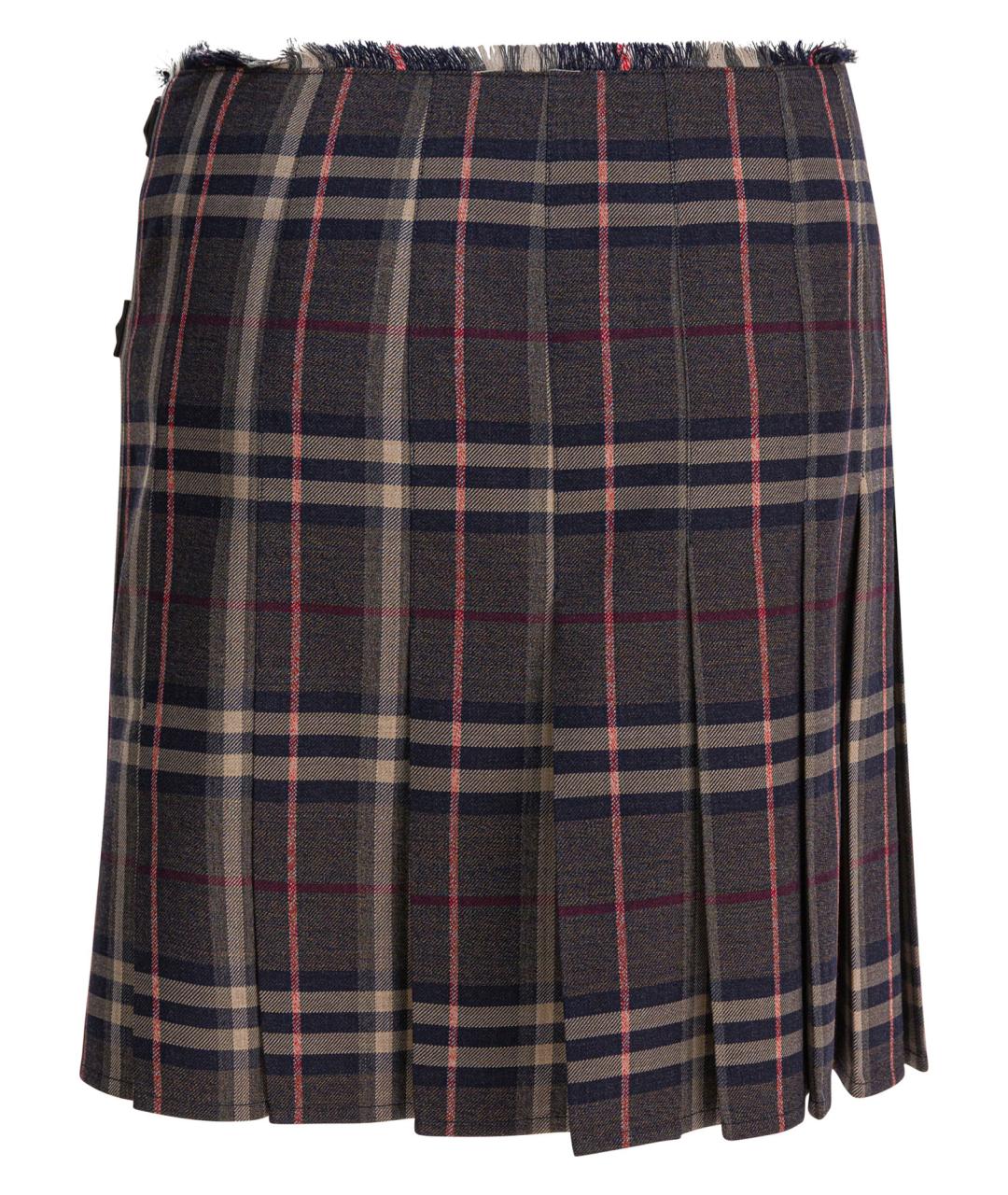 BURBERRY Мульти шерстяная юбка мини, фото 2
