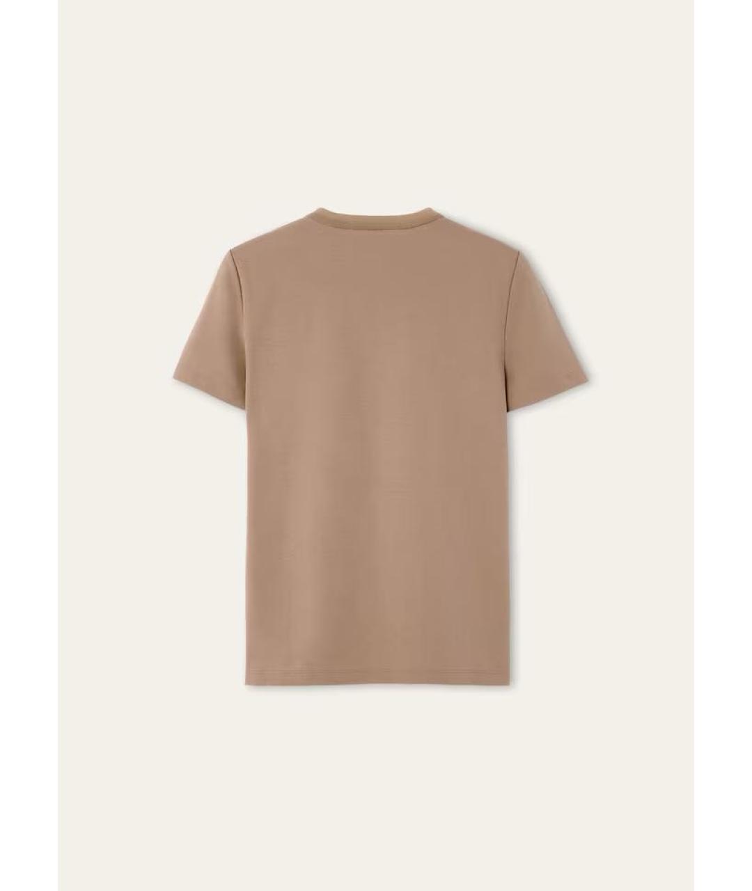 LORO PIANA Коричневая хлопковая футболка, фото 2