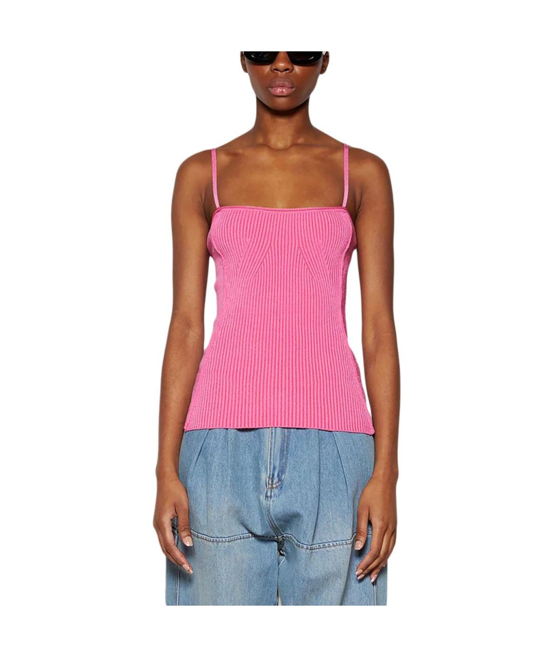 JACQUEMUS Розовая майка, фото 2