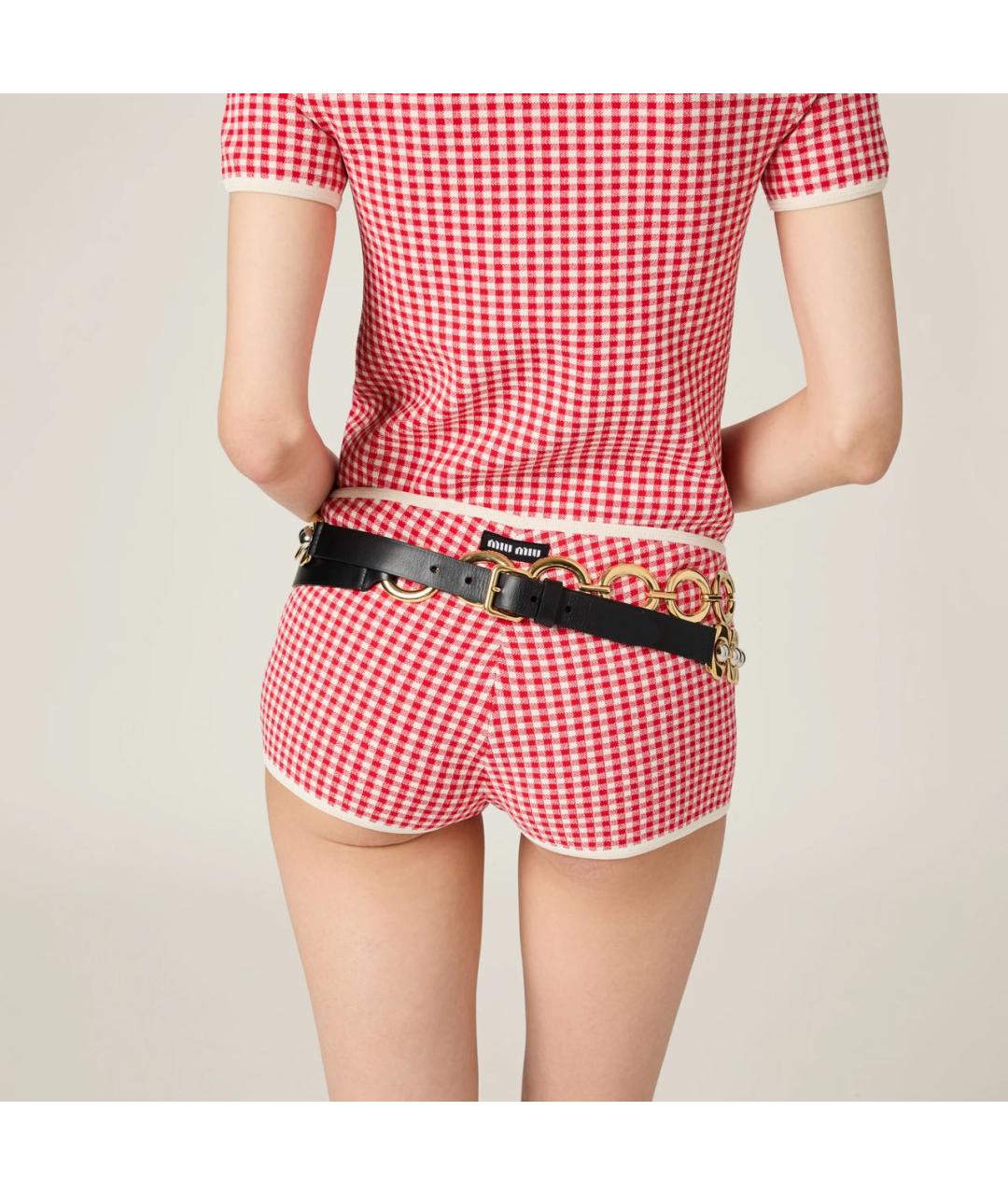MIU MIU Красные вискозные шорты, фото 3
