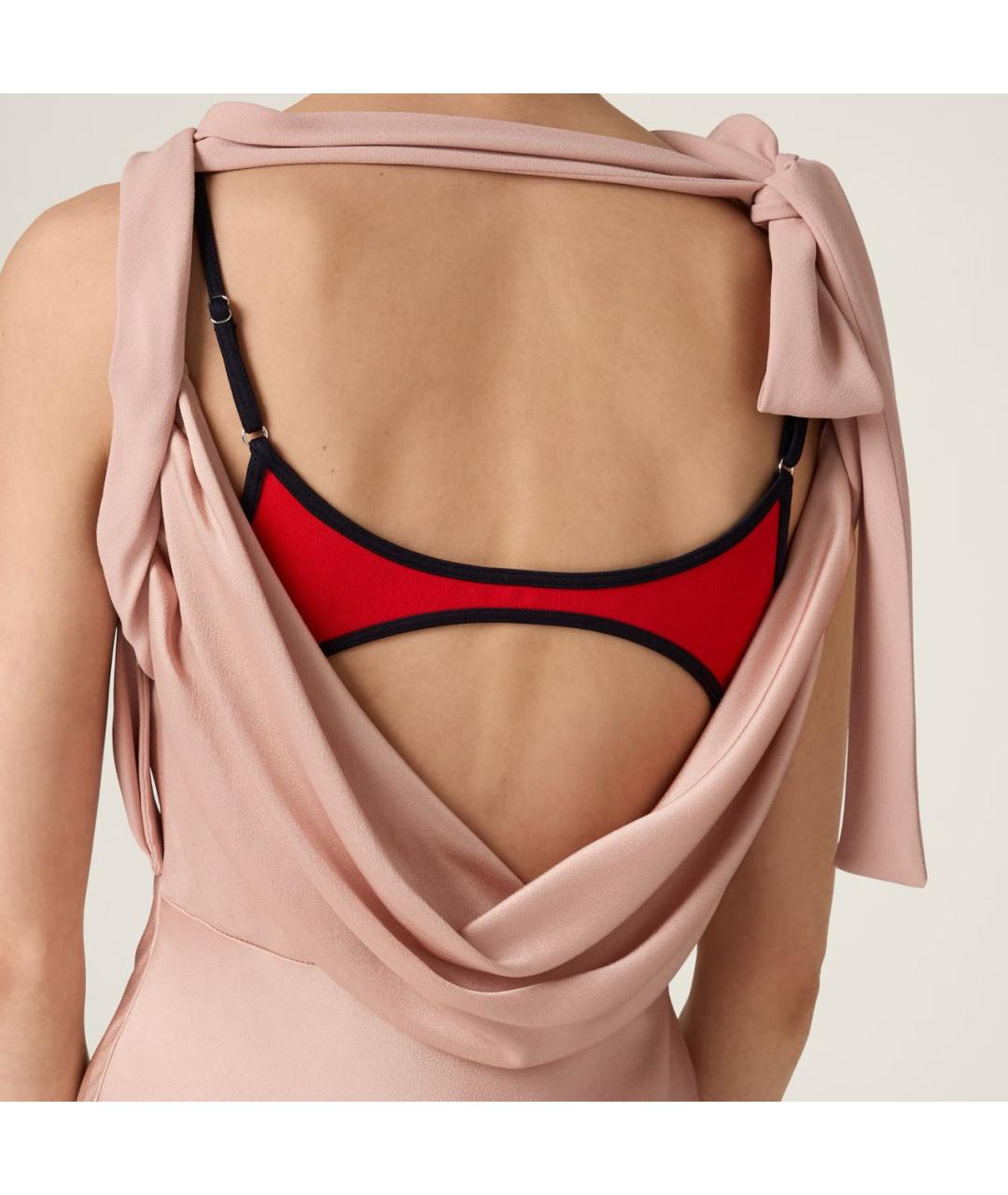 MIU MIU Розовое ацетатное вечернее платье, фото 5
