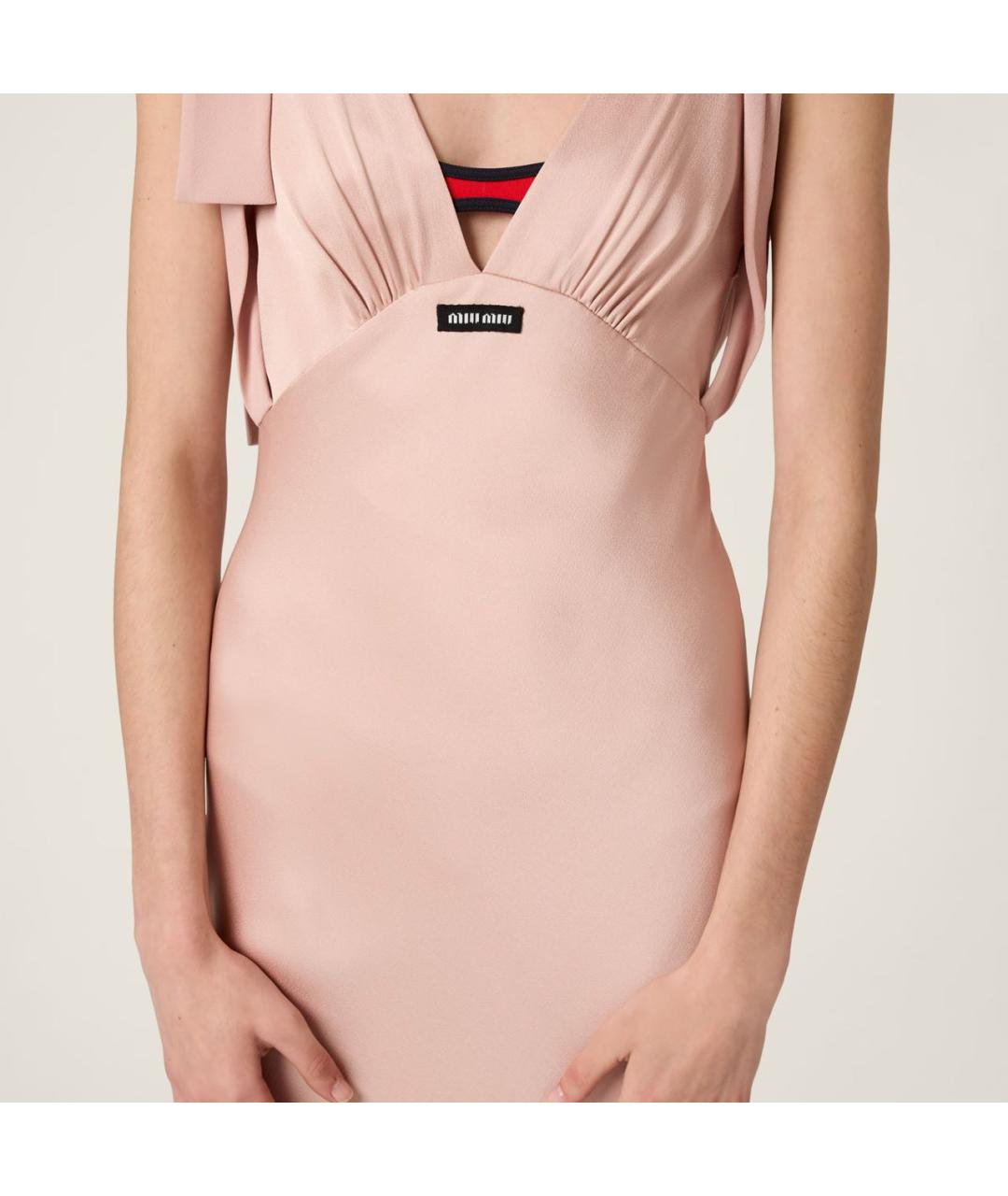 MIU MIU Розовое ацетатное вечернее платье, фото 6