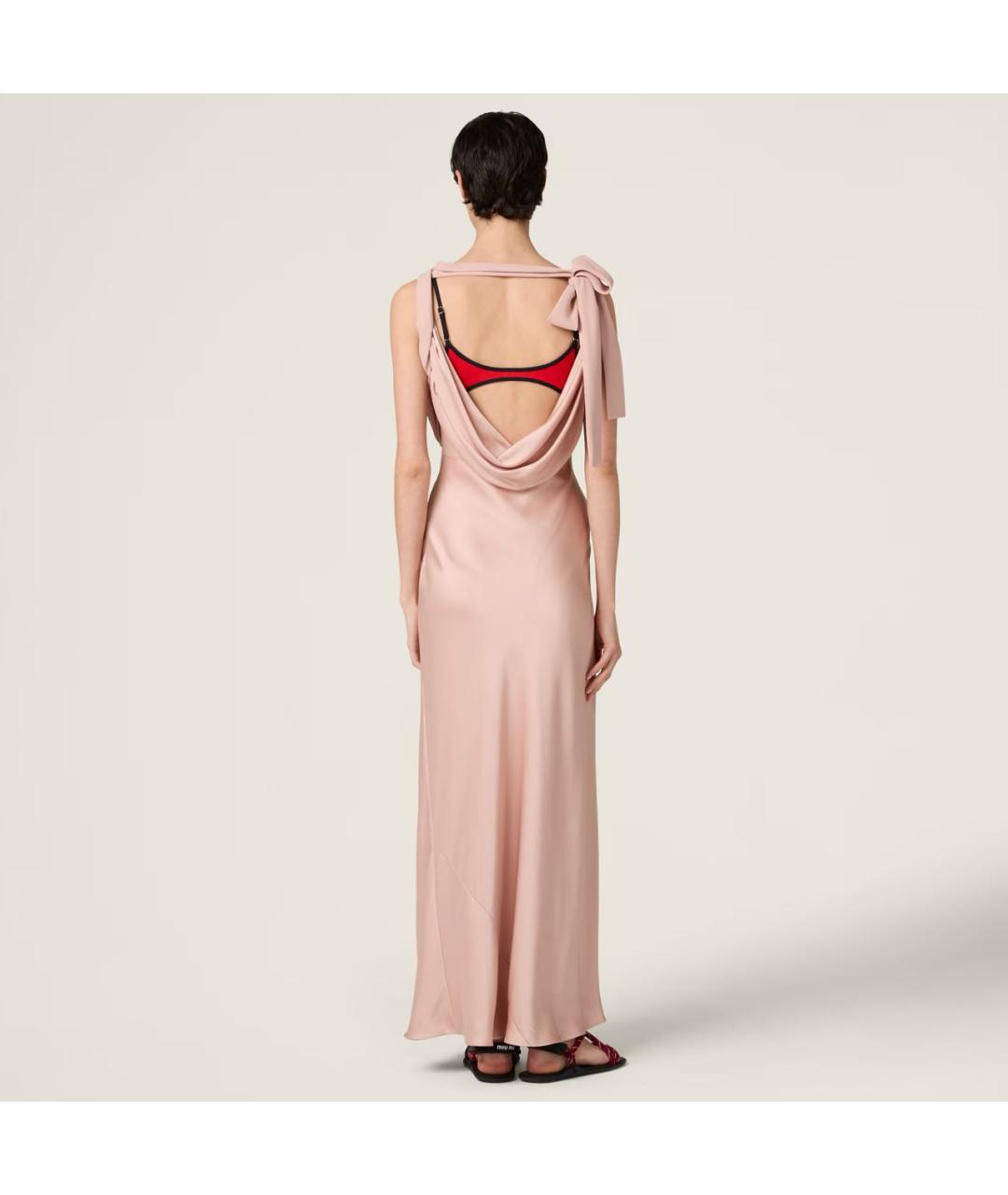 MIU MIU Розовое ацетатное вечернее платье, фото 3