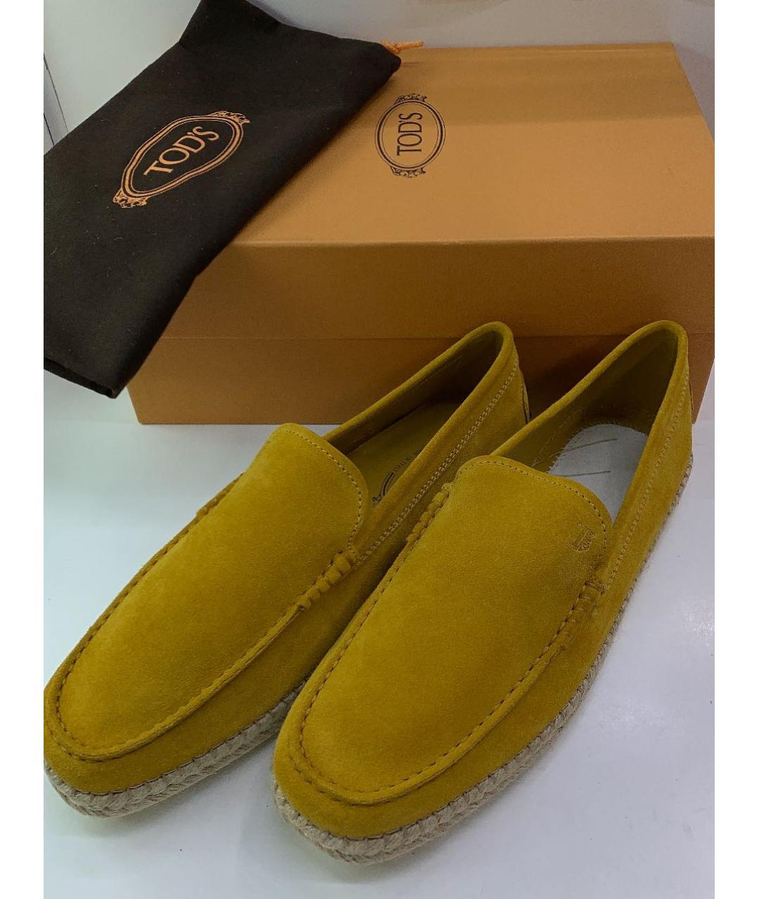 TOD'S Горчичные замшевые мокасины, фото 3