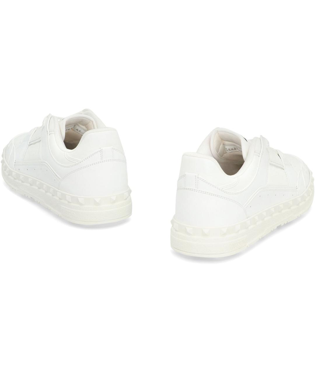 VALENTINO Белые кожаные низкие кроссовки / кеды, фото 3