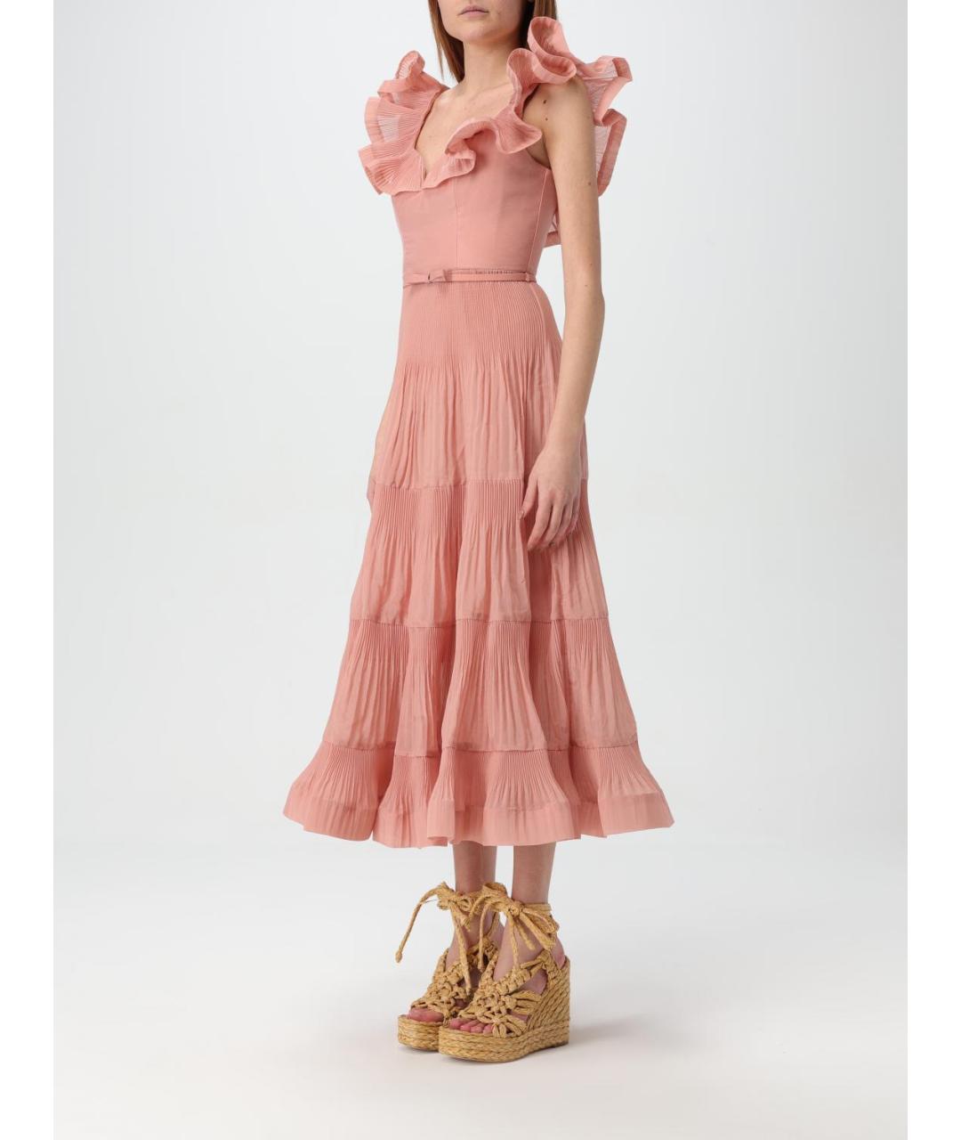 ZIMMERMANN Розовое синтетическое платье, фото 4