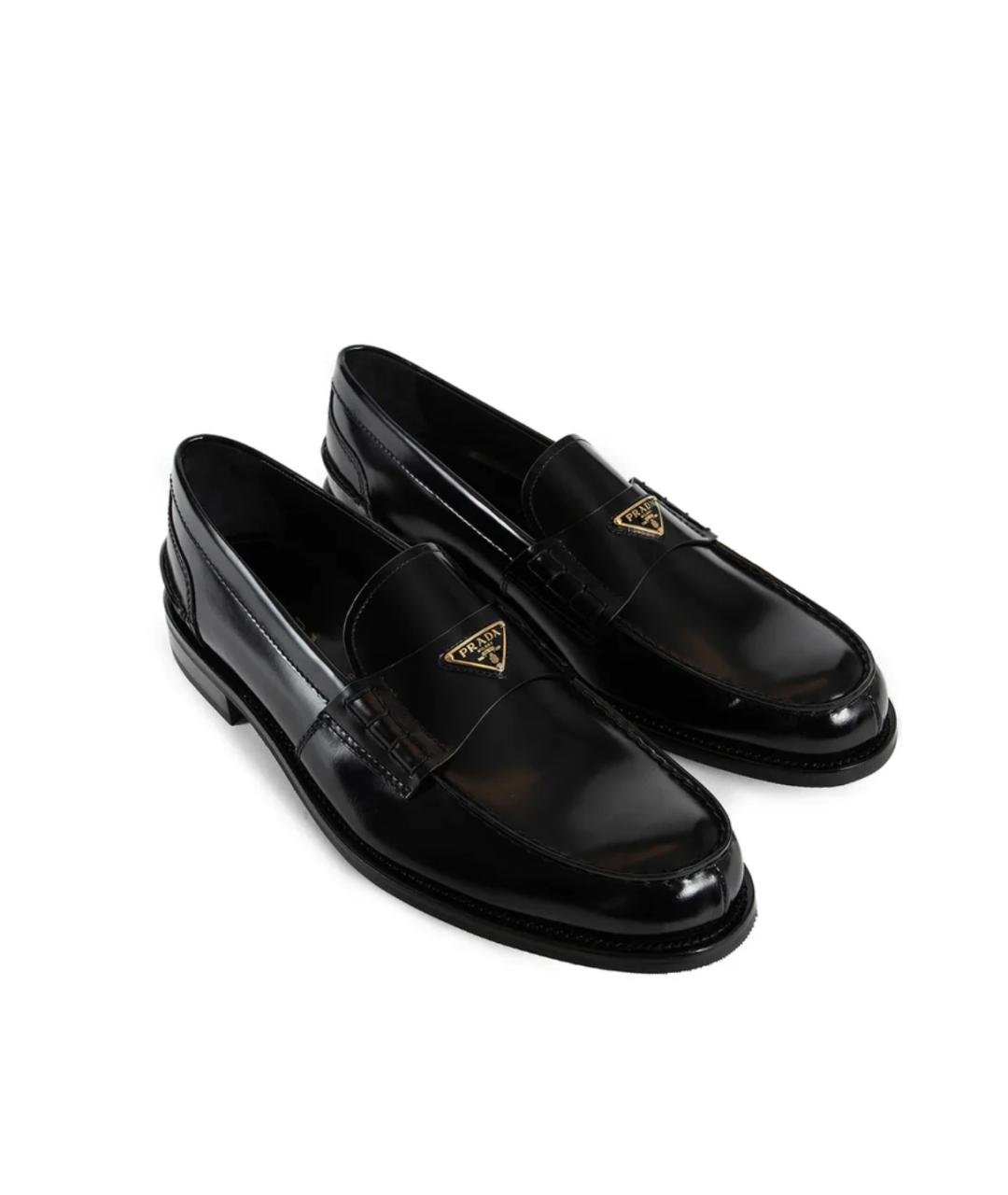 PRADA Черные кожаные лоферы, фото 4