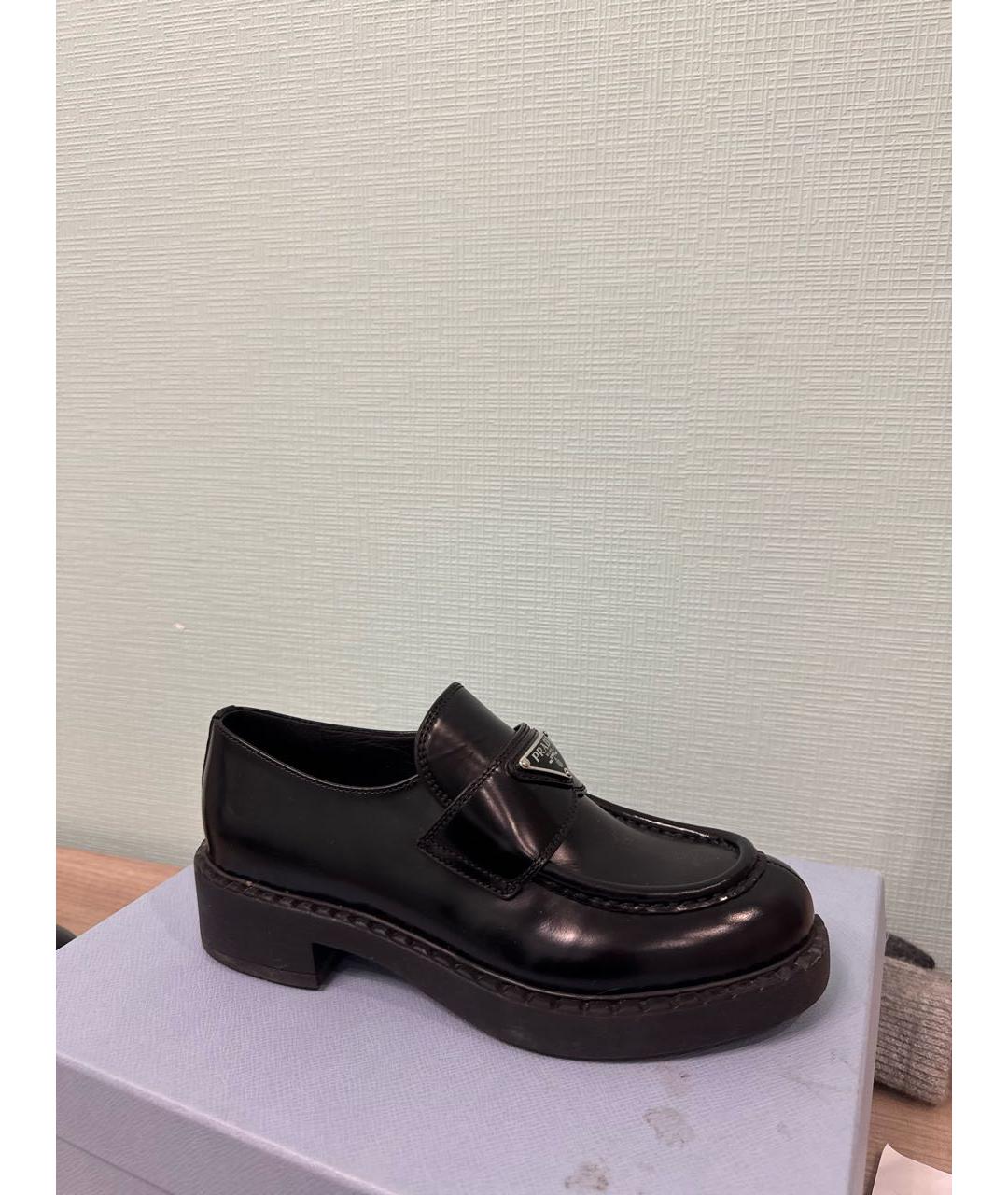 PRADA Черные кожаные лоферы, фото 5