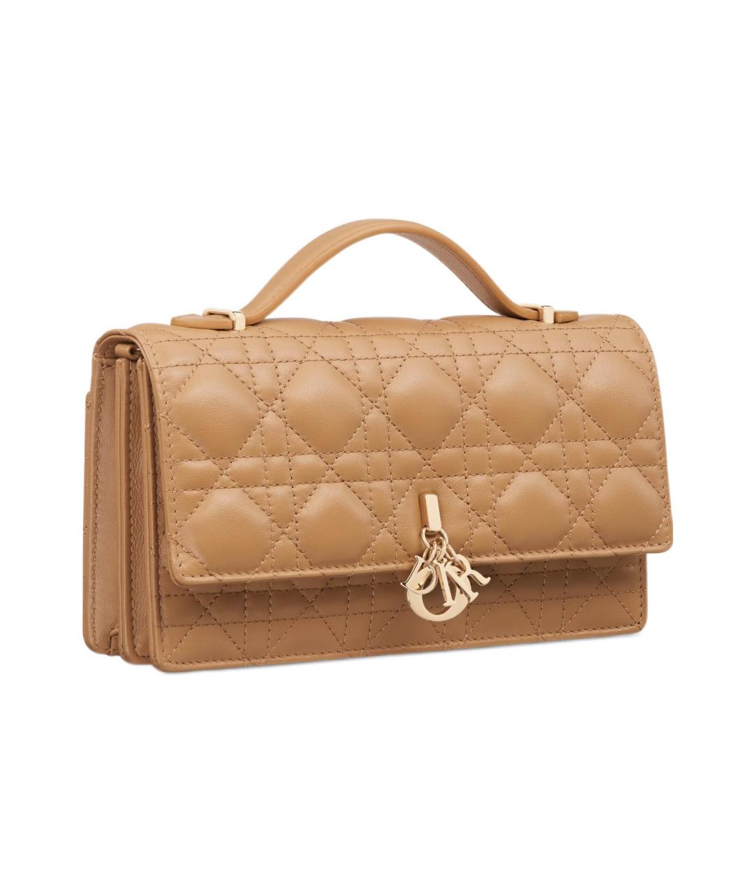 CHRISTIAN DIOR Коричневая кожаная сумка через плечо, фото 3