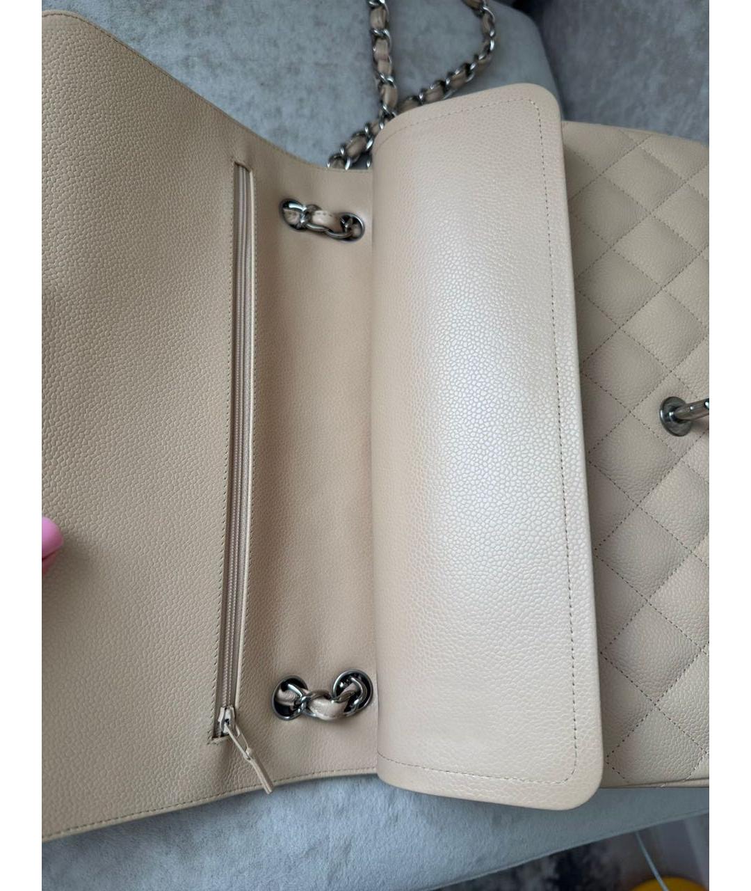 CHANEL Бежевая кожаная сумка через плечо, фото 2