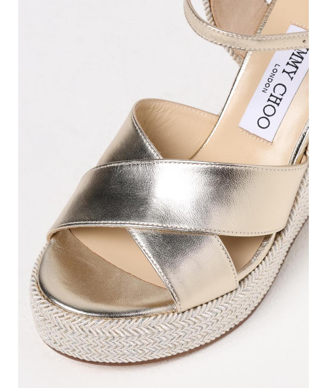 JIMMY CHOO Золотые босоножки, фото 4