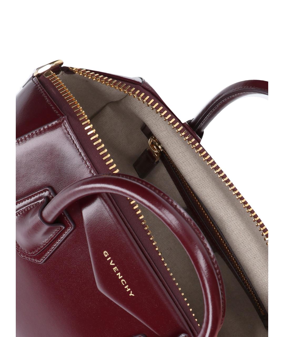 GIVENCHY Бордовая кожаная сумка тоут, фото 4