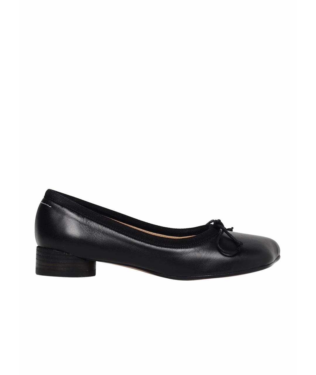MM6 MAISON MARGIELA Черные кожаные туфли, фото 1