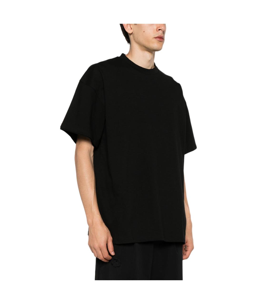 JIL SANDER Черная хлопковая футболка, фото 4