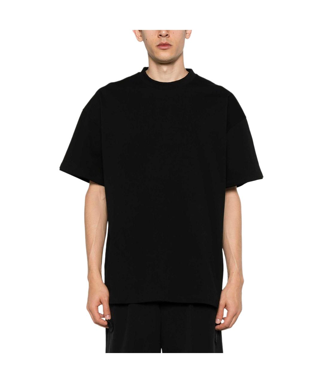 JIL SANDER Черная хлопковая футболка, фото 3