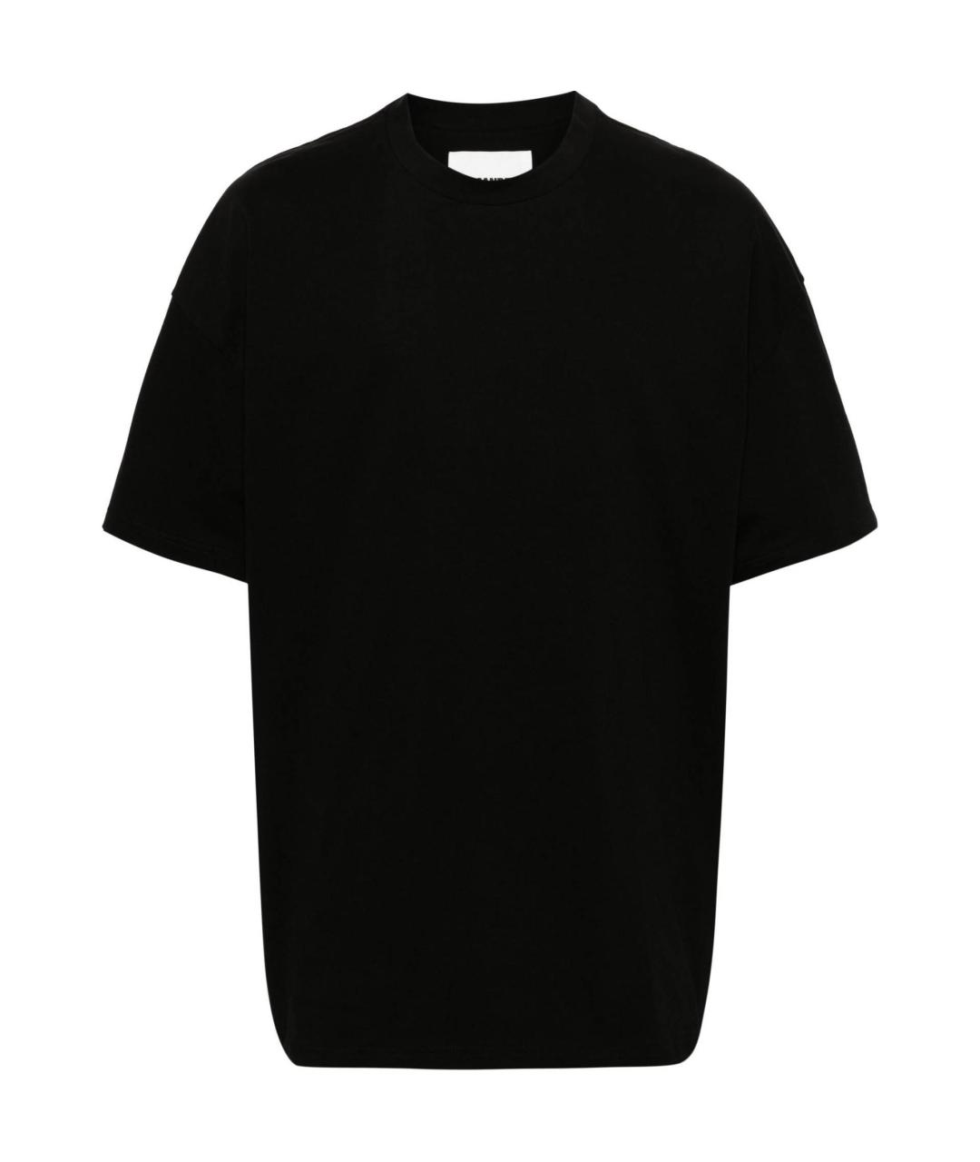 JIL SANDER Черная хлопковая футболка, фото 1