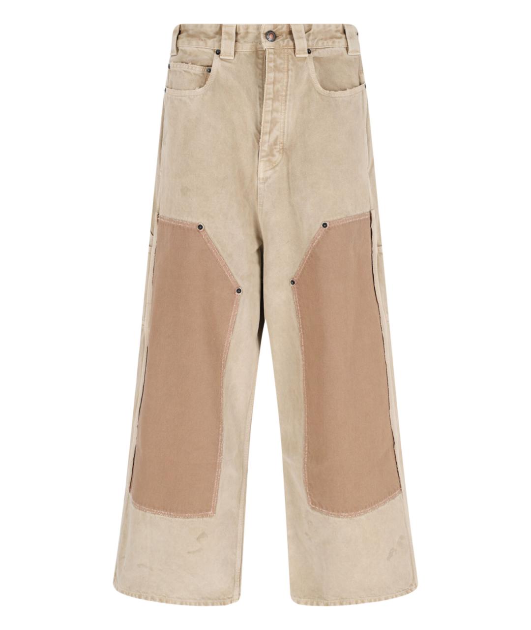 BALENCIAGA Бежевые хлопковые прямые джинсы, фото 1