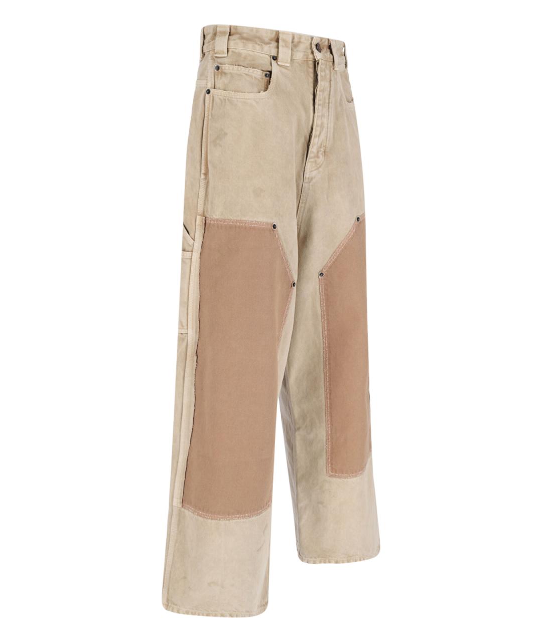 BALENCIAGA Бежевые хлопковые прямые джинсы, фото 3
