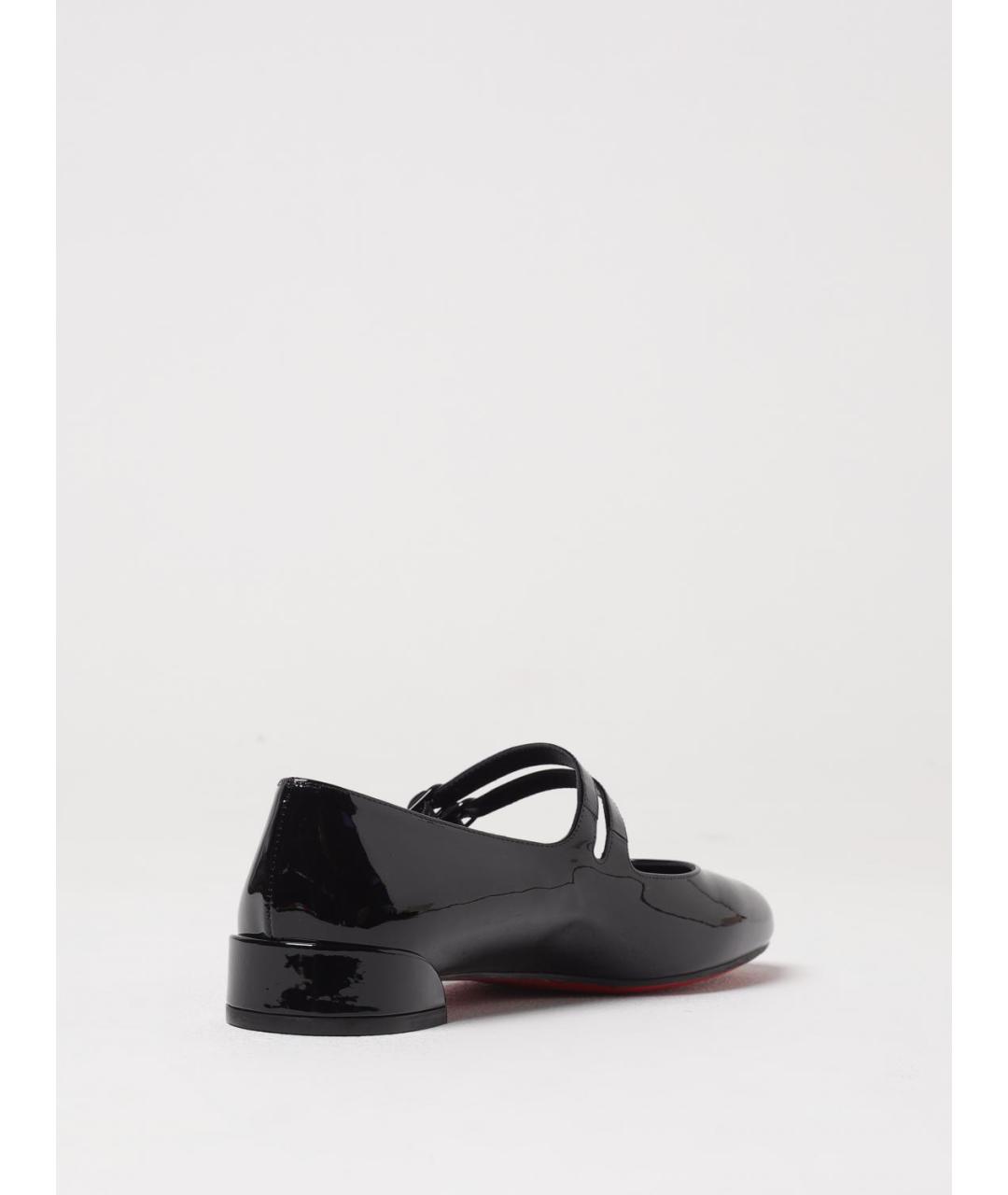 CHRISTIAN LOUBOUTIN Черные балетки из лакированной кожи, фото 3