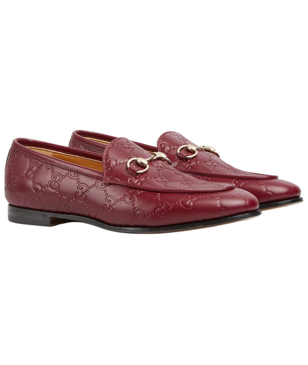 GUCCI Красные кожаные лоферы, фото 3