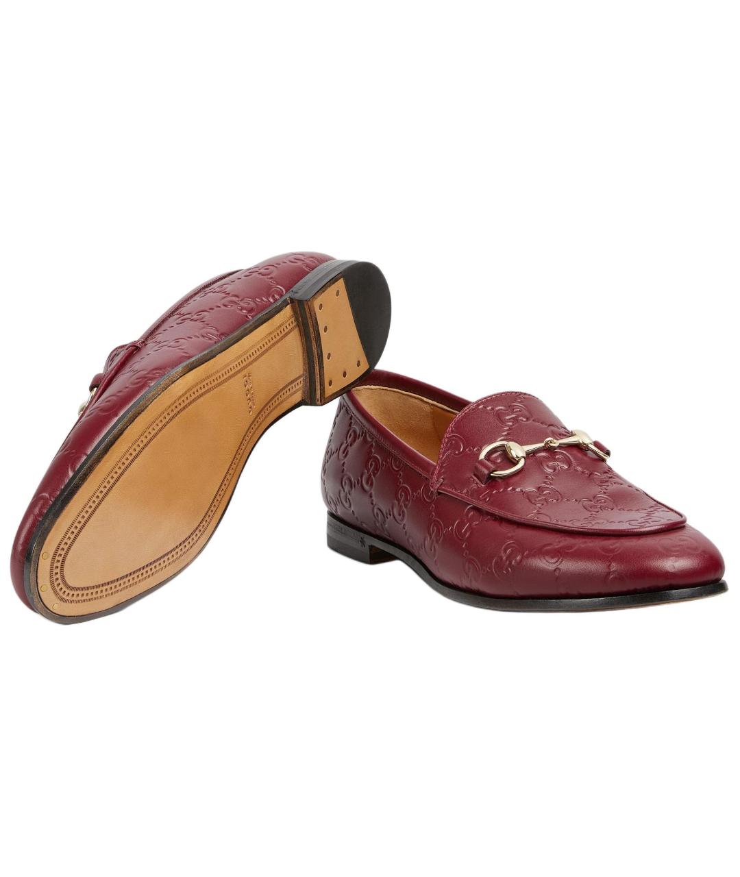GUCCI Красные кожаные лоферы, фото 6